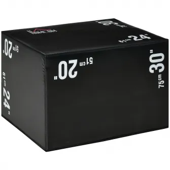 HOMCOM Cutie pliometrica 3 in 1, 76L x 51l x 61i cm, Exercitii cu sarituri pentru CrossFit, Antrenament prin sarituri, MMA acasa, la birou, la sala