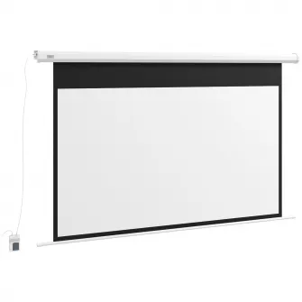 HOMCOM Ecran de Proiectie Motorizat de 84 de inci, Ecran de Proiectie Electric 4K HD 16:9, Montat pe Perete sau pe Tavan cu Doua Telecomenzi pentru Interior si Exterior