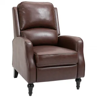 HOMCOM Fotoliu Relax Rabatabil 90° si 150° Manual din piele