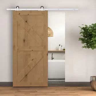 HOMCOM Kit de Feronerie de 6' Rustic pentru Interior pentru Montaj Usa Glisanta de Hambar, Alb