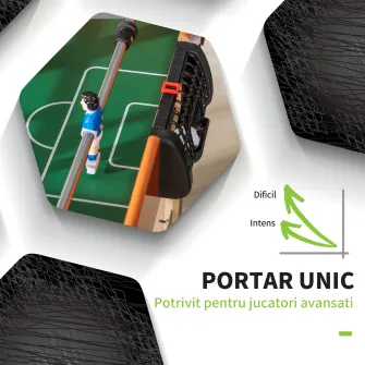 HOMCOM Masa de fotbal Arcade pentru adolescenti si copii, mini joc de fotbal de masa compact cu 2 mingi pentru casa, sala de jocuri, prieteni si familie