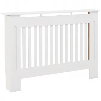 HomCom masca de calorifer, din lemn MDF, 112x19x81cm, alb
