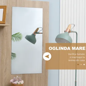 HOMCOM Organizator de intrare cu oglinda, banca de pantofi, dulapuri de depozitare, brad pentru hol cu suport pentru haine, sertar si raft pentru hol, alb