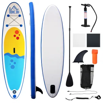 Homcom Placa Gonflabila SUP Stand Up Paddle cu Vasla Reglabila Albastra 305x76x10cm