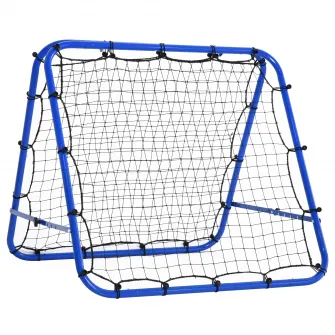 HOMCOM Plasa de fotbal pliabila din PE si metal, cu unghi reglabil si cuie, 100x95x90 cm, albastru