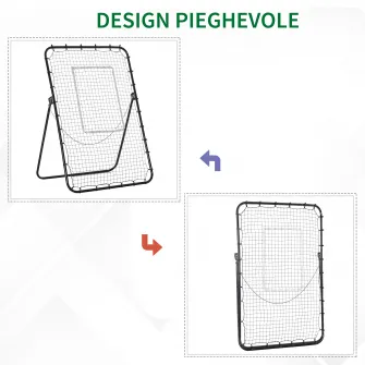 HOMCOM Plasa de fotbal Rebounder pliabila cu tinta si Unghi reglabil