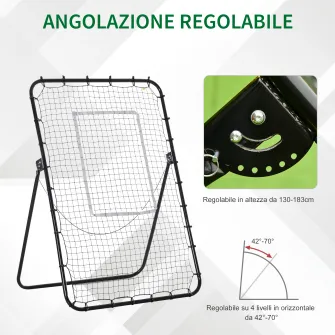 HOMCOM Plasa de fotbal Rebounder pliabila cu tinta si Unghi reglabil