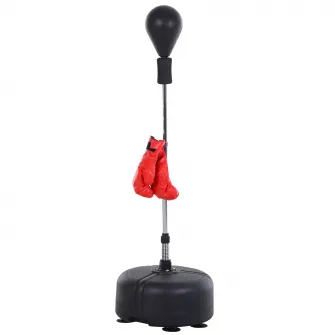 HOMCOM Punching Ball Sac de Box Sol cu Manusi Incluse