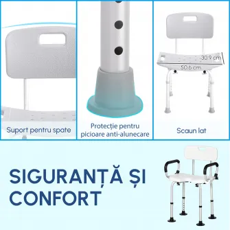 HOMCOM Scaun de dus din Aluminiu si Plastic