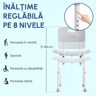 HOMCOM Scaun de dus din Aluminiu si Plastic