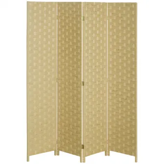 HOMCOM Separator de interior din lemn, perete de separare pliabil pentru casa si birou, inaltime 170 cm, maro