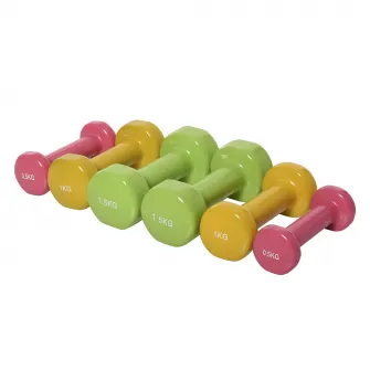 HOMCOM Set 6 Gantere cu Geanta, de 0.5kg 1kg 1.5kg