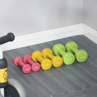 HOMCOM Set 6 Gantere cu Geanta, de 0.5kg 1kg 1.5kg