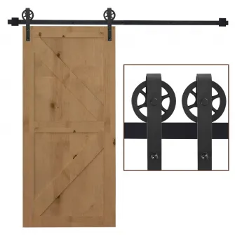 HOMCOM set accesorii sina pentru usi glisante, negru