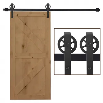 HOMCOM set accesorii sina pentru usi glisante, negru