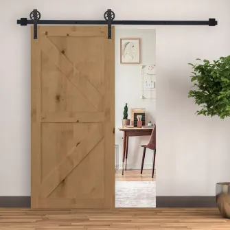HOMCOM set accesorii sina pentru usi glisante, negru
