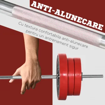 HOMCOM Set cu haltere 65KG, set de antrenament cu greutati reglabile pentru antrenament complet al corpului si construirea muschilor