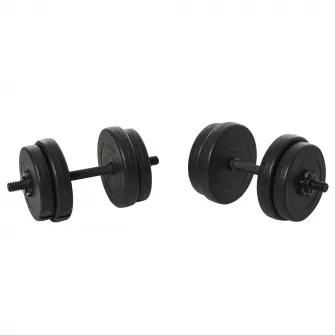 HOMCOM Set de gantere de gimnastica de 20kg (4x2.5kg, 4x2kg), greutati de gimnastica cu 8 discuri de 2kg, 2.5kg, Փ25mm, pentru antrenament la domiciliu