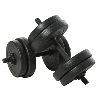 HOMCOM Set de gantere de gimnastica de 20kg (4x2.5kg, 4x2kg), greutati de gimnastica cu 8 discuri de 2kg, 2.5kg, Փ25mm, pentru antrenament la domiciliu