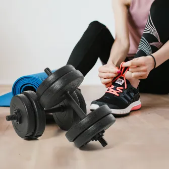 HOMCOM Set de gantere de gimnastica de 20kg (4x2.5kg, 4x2kg), greutati de gimnastica cu 8 discuri de 2kg, 2.5kg, Փ25mm, pentru antrenament la domiciliu