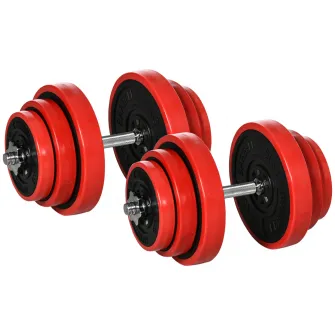 HOMCOM Set de greutati pentru gantere de 40 kg, gantere reglabile, pentru sport acasa