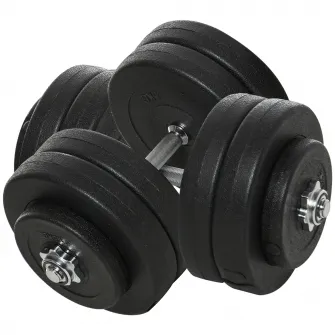 HOMCOM Set Gantere Sala Reglabile de 50 kg, cu 12 Discuri Cauciucate