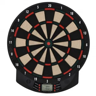 HOMCOM Tinta electronica pentru darts din PP cu 6 Sageti si Panou de Scor pentru Puncte, 44x39.5x2.2cm, Negru