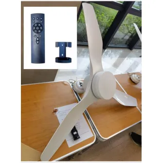 HOMCOM Ventilator de Tavan cu Lumini LED Reglabil in 3 Moduri si Telecomanda Inclusa, 6 Viteze, pentru Interior, Φ132x40cm, Alb