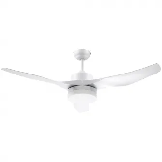 HOMCOM Ventilator de Tavan cu Lumini LED Reglabil in 3 Moduri si Telecomanda Inclusa, 6 Viteze, pentru Interior, Φ132x40cm, Alb