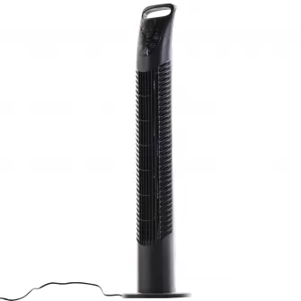 Homcom Ventilator Reglabil Oscilant cu 3 niveluri de viteza si Telecomanda de control de la distanta, Ф18x78.5cm Negru