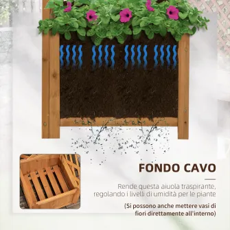 Jardiniera de gradina din lemn de brad maro cu grila pentru plante cataratoare, 40x40x145cm