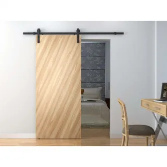 Kit de montare Homcom, pentru usi glisante cu sina si accesorii din otel carbon, 200x4x0.6 cm