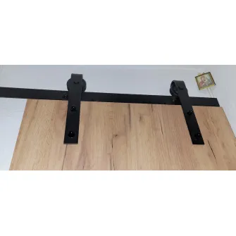 Kit de montare Homcom, pentru usi glisante cu sina si accesorii din otel carbon, 200x4x0.6 cm