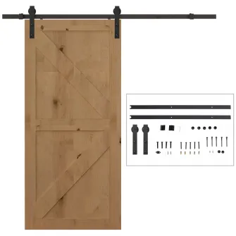 Kit sina pentru usi glisante, 200x4x0.6 cm, negru, HOMCOM