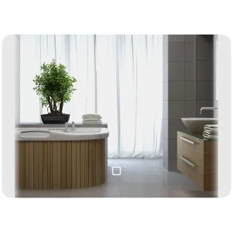 kleankin Oglinda pentru baie cu lumini LED, Oglinda reglabila pentru machiaj cu 3 temperaturi de culoare, pelicula de dezaburire si functie de memorie, cablata, orizontala, 70 x 50 cm