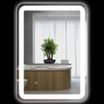 kleankin Oglinda pentru baie cu lumini LED, Oglinda reglabila pentru machiaj cu 3 temperaturi de culoare, pelicula de dezaburire si functie de memorie, cablata, orizontala si verticala, 70 x 50 cm