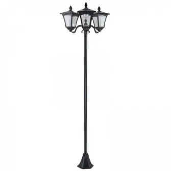 Lampa de gradina led solar Outsunny, Negru, 182,5 cm