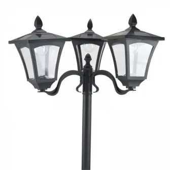 Lampa de gradina led solar Outsunny, Negru, 182,5 cm