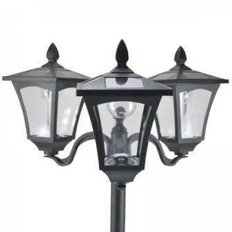 Lampa de gradina led solar Outsunny, Negru, 182,5 cm