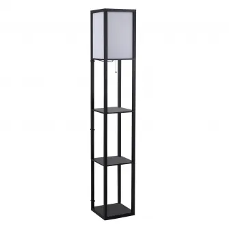 Lampadar dreptunghiular Homcom, 40W, 26x26x160 cm, Negru/Alb