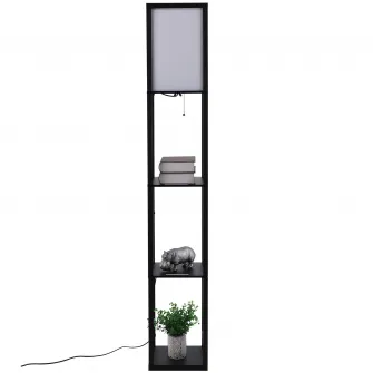 Lampadar dreptunghiular Homcom, 40W, 26x26x160 cm, Negru/Alb