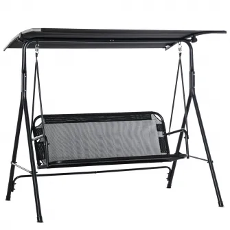 Leagan de Gradina cu 3 Locuri 172x110x155cm Negru Outsunny