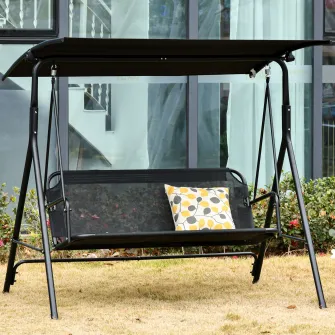 Leagan de Gradina cu 3 Locuri 172x110x155cm Negru Outsunny