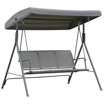 Leagan gradina, Outsunny, 3 locuri , 175x118x159 cm, Copertina, Otel/Poliester, Gri