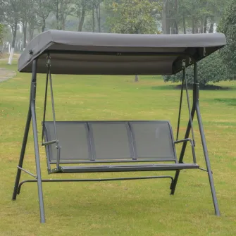 Leagan gradina, Outsunny, 3 locuri , 175x118x159 cm, Copertina, Otel/Poliester, Gri