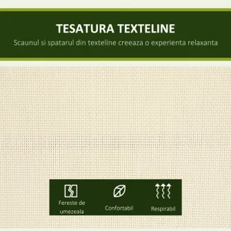 Leagan pentru gradina, Outsunny, Otel/ Poliester, 140 x 118 x 162 cm, Bej/ Negru