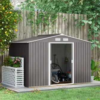 Magazie scule si unelte, din fier 277x191x192cm Galben Outsunny