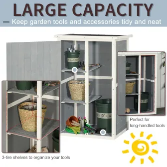 Magazie unelte gradinarit, Outsunny, Lemn, Gri