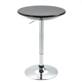 Masa bar Homcom, Rotund, Inaltime ajustabila, Rotativa, Otel, 61x61x76-97cm, Negru