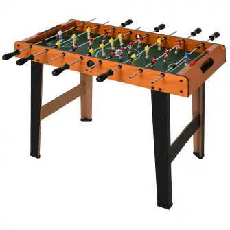 Masa foosball cu 22 de jucatori HOMCOM, MDF/Otel, 2 tipuri picioare, Negru/Lemn